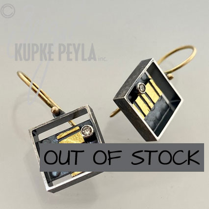 Square Dangle earring with diamond