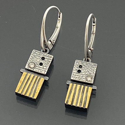 small rectangle earrings with diamonds