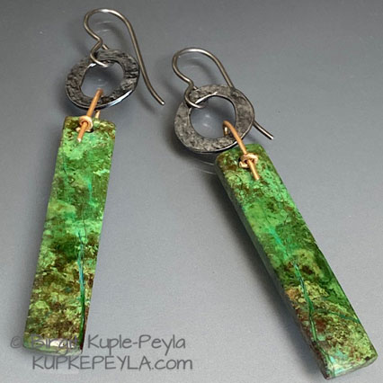 Green Crysocolla Dangle Earrings