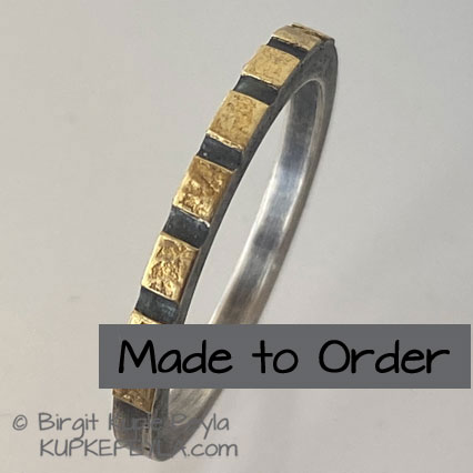 slim band with gold stripes
