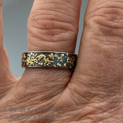 6mmwide Confetti Ring, modeled 