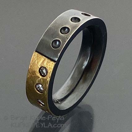 two tone ring with Diamonds